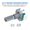 Jadeshay Rotary Encoder Switch,5 Pieces EC11 Rotary Encoder Code Switch Digital Potentiometer with Push Button 5 Pin Handle Length 20mm for Electronics Components and Projects