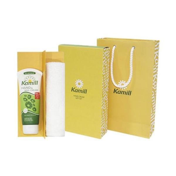 [OFL38PN3] Camille Hand Cream Classic Cozy Handkerchief Towel Set