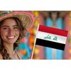 25 Pack Iraq Handheld Small Flag,Mini Iraqi Hand Held Miniature Stick Decor