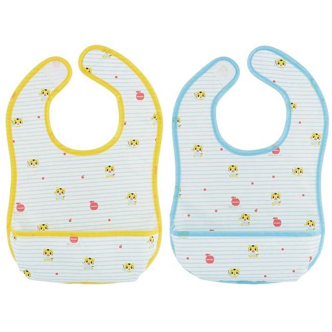 Skater BEU2 Thin Baby Apron, Water Repellent, Pack of 2, M, Shimajiro, Border