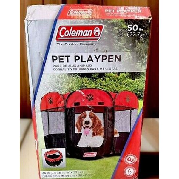 Coleman Pet Playpen Dog Cat Play House Light Weight Portable Up to 50lbs, NEW