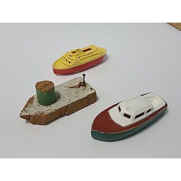 Vtg Toy Boat Lot Tillicum Toys Wooden Cruiser 50s, Renewal #138 70s, Handmade