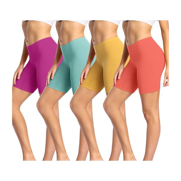 wirarpa Ladies Anti Chafing Shorts Womens Boxers Underwear Cotton Cycling Shorts Leggings for Under Dresses 4 Pack Multicoloured Size XL