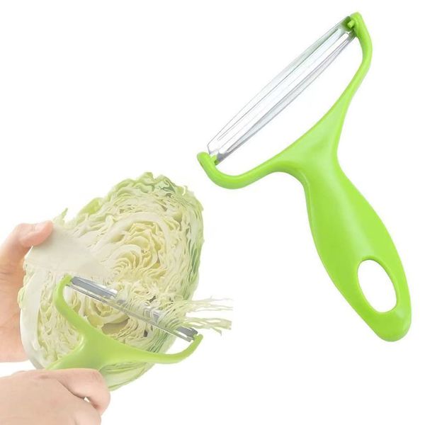 Shredded Cabbage, Slanted Blade, Stainless Steel Peeler (1 Piece), Peeling, Slicing, Easy, Multi-Purpose, Cookware, Convenient, Kitchen Goods, Peeler (Green)