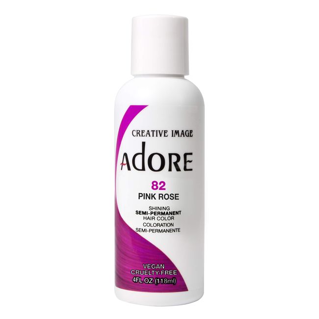 Adore Semi-Permanent Haircolor #082 Pink Rose 4 Ounce (118ml) (2 Pack)