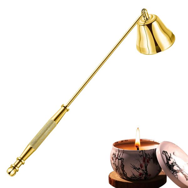 Esteopt Candle Snuffers for Candles, Candle Snuffer Made of Stainless Steel, Candle Snuffer with Long Handle and Gift Box Packaging Suitable for Gifts (Gold)