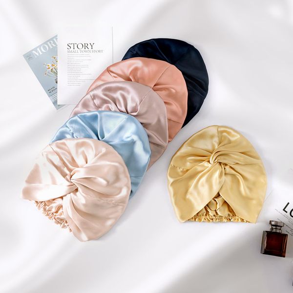 townssilk Sleep Cap Silk Women Night Hat, 16 Momme, 100% Mulberry Silk Shower Cap, Well Protects Hair, for Most Hair, Luxurious Gift, Double Layer, 1 Piece, Champagne