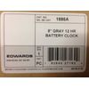 Edwards Cat# 1886A 8" Gray 12HR Battery Clock