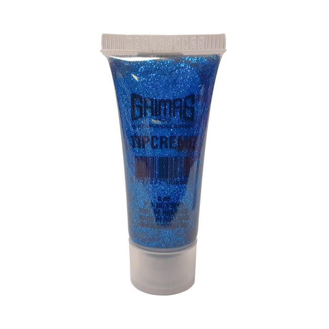 Grimas Tipcreme, 8ml, 031 Blau,hochwertige professionelle Glitzercreme, sehr hautverträglich, intensiver Kosmetikglitzer für Film,Theater, Karneval und Halloween Glitzerschminke