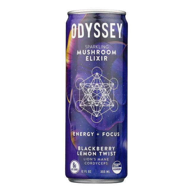 Odyssey - Sparkling Energy Blackberry Lemon Twist - Case of 12 - 12 fl oz.