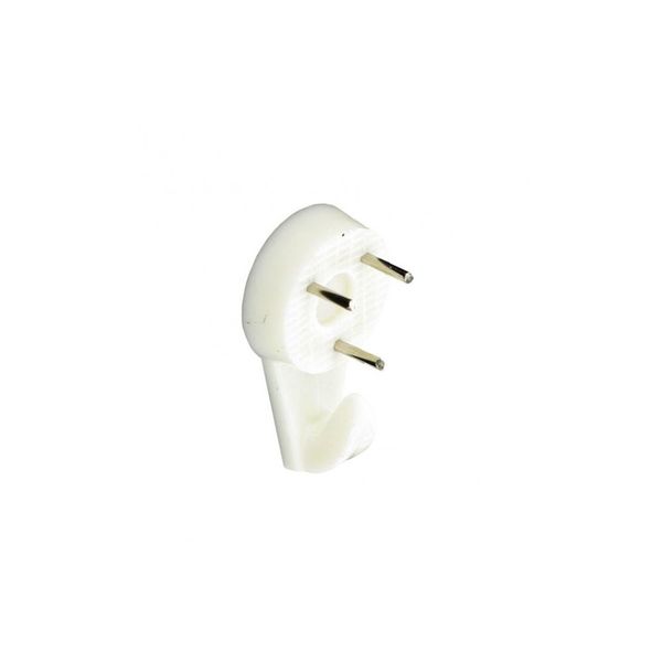 Hard Wall Picture Hanging Hook White Plastic Hook – 100 x 40mm