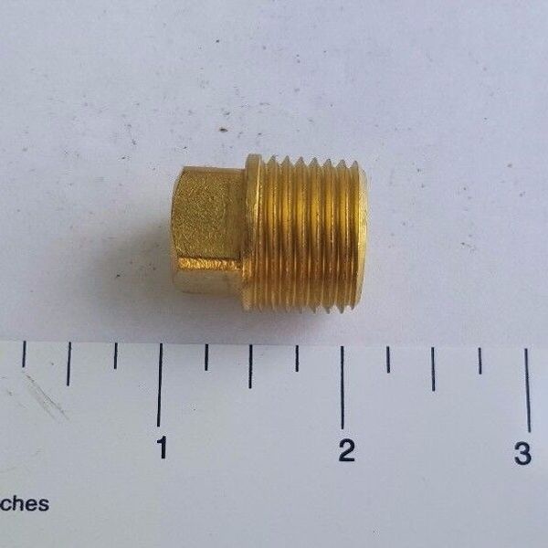 1) 1/2" MALE NPT PIPE PLUG, SQUARE HEAD, LEAD FREE BRASS, FUEL OIL GAS WATER