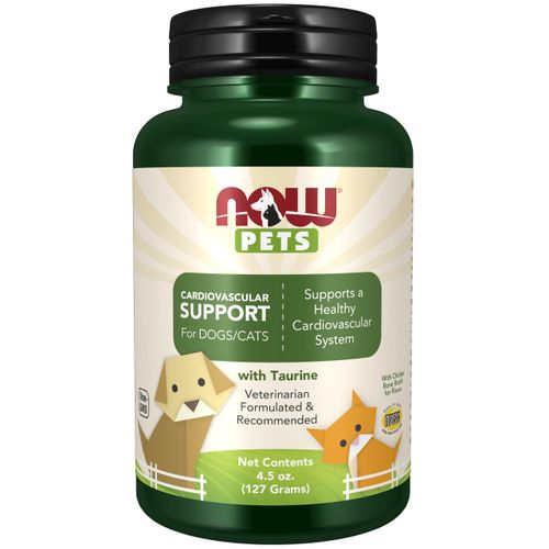 NOW Foods Pet Health, Cardiovascular Support Supplement, Formulated for Cats & Dogs, NASC Certified, Powder, 4.5-Ounce