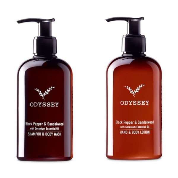 Cole & Lewis Odyssey Black Pepper & Sandalwood Shower Gel & Body Lotion 2 x 300ml Bottles