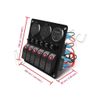 6 Gang ON OFF Rocker Toggle Switch Panel Circuit Breaker USB Voltmeter Boat RV