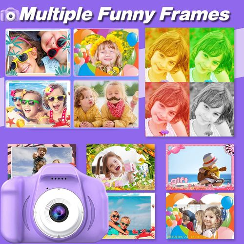 Tyseoome Kids Camera Toys for Girls,Christmas Birthday Festival Gift for Kids Digital Camera for Kids, Toys for 3 4 5 6 7 8 Year Old Girls with 32GB SD Card
