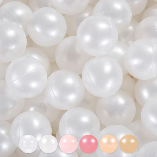 Heopeis 2.75inches Ball Pit Balls - Pearl White Plastic Ball Play Balls BPA Free Phthalate Free Non-Toxic Play Balls for Children Ball Pit Party Brithday Ball Pool Tent,50pcs