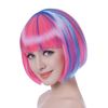 Boland 10107047 72181 85701 Polyester Wig One Size Neon, Fluo Pink/Blue