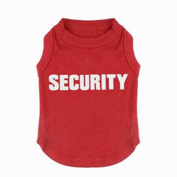 Dog Shirt Tee Shirts Puppy Summer Clothes Dog Tank Top Vest SECURITY Sweat Shirt for Small dog Medium Dog Cat (S, Red)