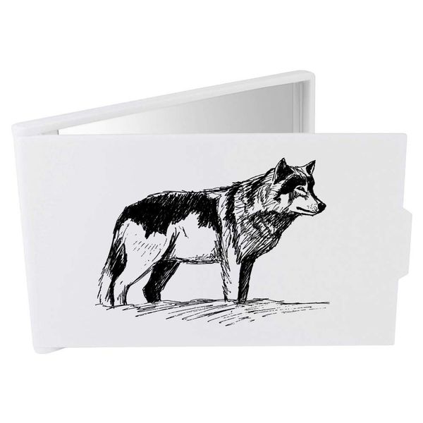 Azeeda 'Wolf' Compact/Travel/Pocket Makeup Mirror (CM00005084)