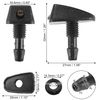 X AUTOHAUX Universal Adjustable Windshield Washer Nozzles Kit Black - 6 Pcs