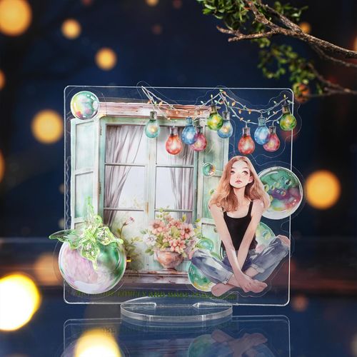 96Pcs Light a Window Series PET Scrapbook Stickers, Romance Beautiful View Lamp Shines Light up Life Stickers Kit for Scrapbooking, Junk Journal Ephemera, DIY Crafts Waterproof Journaling Supplies