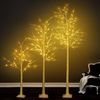 3PCS Lighted Birch Tree,4FT 6FT 8FT Birch Tree w/Fairy Lights Home Holiday Decor