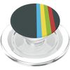 Grey Charcoal Multicolor Vertical Stripes Rainbow Pattern PopSockets PopGrip for MagSafe