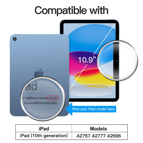JETech Screen Protector for iPad 10 (10.9-Inch, 2022 Model, 10th Generation), 9H Tempered Glass Film, HD Clear, 3-Pack