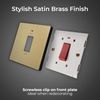 BG Electrical Cooker Control Switch Unit with LED Power Indicator, Single Plate, Double Pole, Screwless, Evolve, Satin Brass, 45A, PCDSB74B