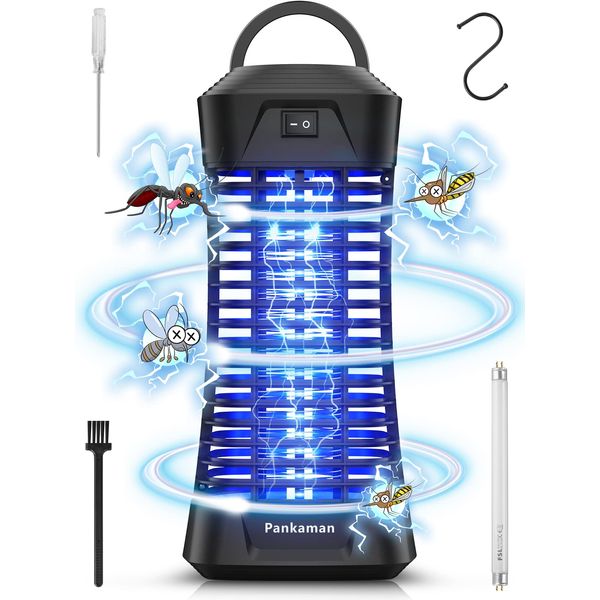 Pankaman Electric Insect Killer with Switch, Fly Trap, Mosquito Trap, Insect Repellent, 6 W, UV Light Source Attracting, 365 nm Wavelength, No Chemicals Required, Insect Repellent, Insect Repellent,