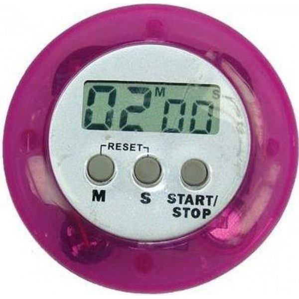 Eddingtons Digital Kitchen Timer, Purple, Round
