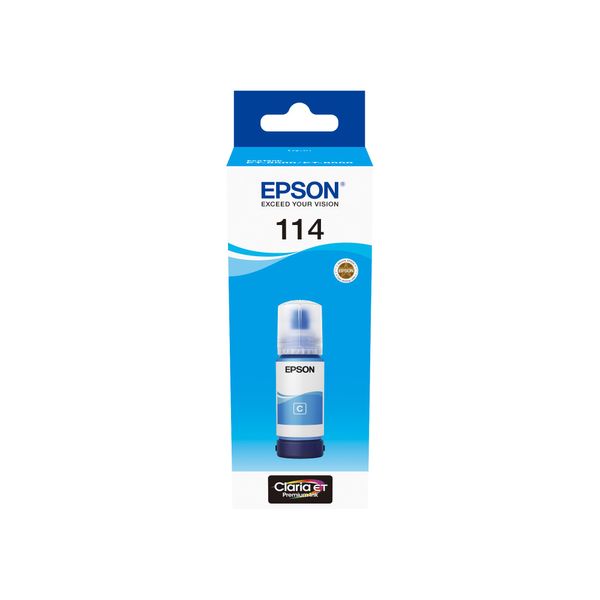 Epson EcoTank 114 Cyan Genuine Ink Bottle, 70ml