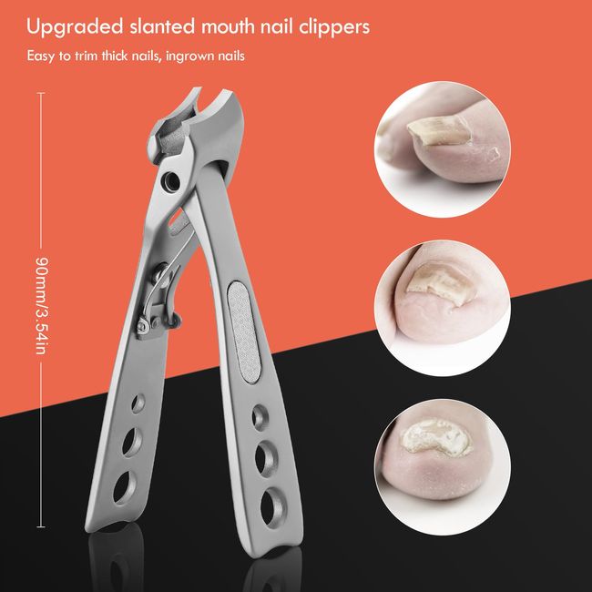 2 Pcs Thick Toenail Clippers - Wide Jaw Opening Nail Clippers For Thick  Toenails, Big Nail Clippers For Men And Seniors, Stainless Steel Wide Mouth  To