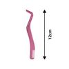 1pcs Eyelash Applicator,2 in 1 Eyelash Applicator Tool,Lash Tweezers Strip Lashes,Double Ended Eyelash Tool with Built in Lash Comb for Precise Lash Application, Curved Eyelash Tweezers Nipper(Pink)