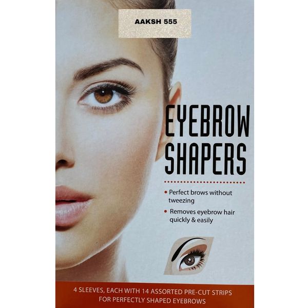 112-Strips Eyebrow Shaper Waxing Strips[2 Box 56 Pre Cut] Unwanted Facial Hair Removal Essential Eyebrow Shapers Wax Strips kit for All Women & Girls