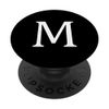 M Monogram Initial Letter Black And White Phone Holder PopSockets Adhesive PopGrip