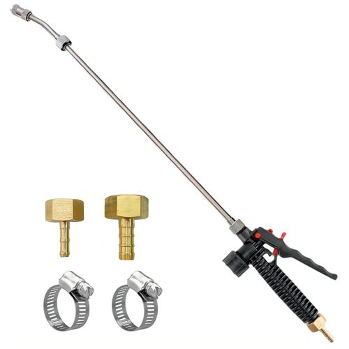 Pump Sprayer Wand,Adjustable Universal Sprayer Wand with 3/8" Brass Barb, Stainless Steel Replacement Sprayer Wand with Shut off Valve (1/4" & 3/8" Barbs Sprayer Wand)