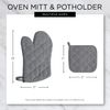 DII Basic Terry Collection Quilted 100% Cotton, Potholder, Stonewash Blue, 3 Piece