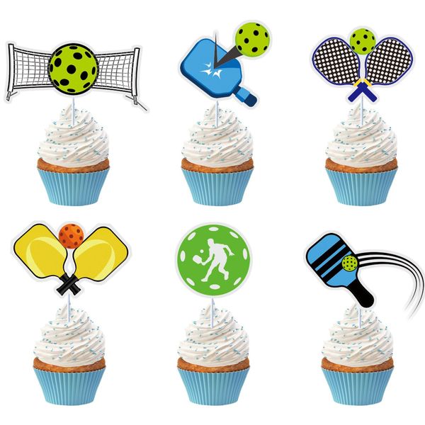 36pcs Ball Happy Birthday Cupcake Topper Decorations ball Sports Cupcake Picks for Kid Boy Girl Men Sports Themed Birthday Party Supplies