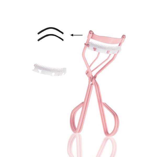 Fychuo Eyelash Curler with Comb Eyelash Separator Eye Lash Curlers Extra 2 Eyelash Curler Refills Lash Lift Tool Pink