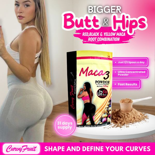 BIGGER BOOTY ,WIDER HIPS & THICKER THIGHS in WEEKS w/ MACA 3 POWDER (1 Month)