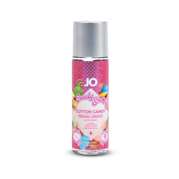 JO H2O Candy Shop Cotton Candy Flavored Lubricant, Water Based Sugar Free Lube for Men, Women and Couples, 2 Fl Oz