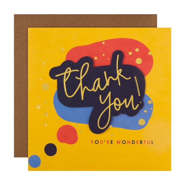 Hallmark Blank Thank You Card - Contemporary Multicoloured Speech Bubble Design
