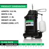 WAYNE CDU790 - 1/3 HP Submersible Cast Iron and Stainless Steel Sump Pump with Integrated Vertical Float Switch - Up to 4,600 Gallons Per Hour - Heavy Duty Basement Sump Pump, Black