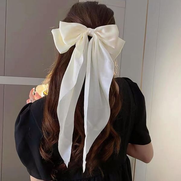 White Bow Hair Clip for Women Girls Bow Barrette Hair Clips for Teen Girls Bowknot Hair Clips for Women Ribbon Hair Clip for French Barrette Hair Clip Bow for Hair Accessories for Women