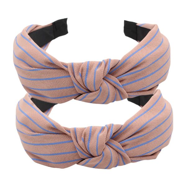 scicent Headbands for Women 2Pcs Headbands Fabric Hair Band, Wide Plain Headbands Elastic Head Wrap Cute Knot Hair Accessories for Girls - 10412