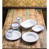 Olympia Enamel White Blue Sauce Cup 115Ml 4Oz Pot Container Tableware 6pc