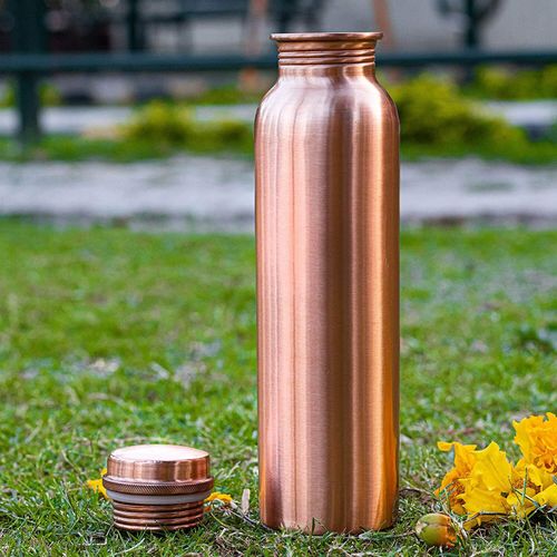 Pure Copper Water Bottle 1 Liter Ayurveda for Good Health Yoga, Gym Joint Less