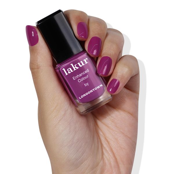 Londontown Fuchsia Purple Crème Nail Polish, Violet Hibiscus lakur, Vegan Chip-Resistant Long-Lasting Nail Lacquer, 40 fl oz